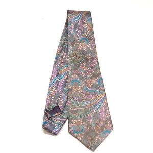Vintage Surrey tie. Muted art print gray, blue, purple.